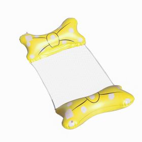 Inflatable Foldable Floating Row Summer Bow Knot With Net Recliner For Beach And Pool - Yellow