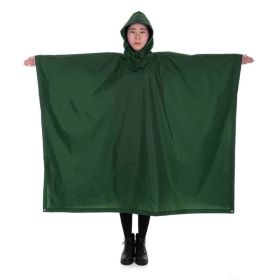 Multi-Usage Lightweight Hooded Rain Poncho Picnic Mat Blanket Sun Shelter - Green - Camping supplies