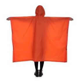 Multi-Usage Lightweight Hooded Rain Poncho Picnic Mat Blanket Sun Shelter - Orange - Camping supplies