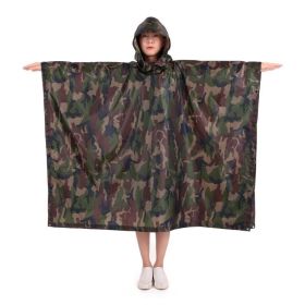Multi-Usage Lightweight Hooded Rain Poncho Picnic Mat Blanket Sun Shelter - Camouflage - Camping supplies