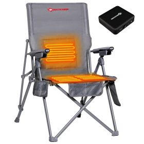 Antarctica Gear Heated Camping Chair With 12V 16000mAh Battery Pack, Heated Portable Chair, Perfect For Camping, Outdoor Sports, Hunting, And Beach Pa