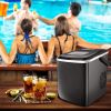 Compact 9-Cube Ice Maker | 26lbs/24hrs | 2 Ice Cube Sizes | 9-min Ready - Black