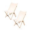 Outdoor Butterfly Chair Camping Chairs 2 Pack - Beige - Camping Chairs