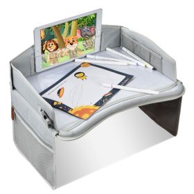 Kids Travel Tray Toddler Car Seat Lap Tray Kids Road Trip Table Tray - Grey