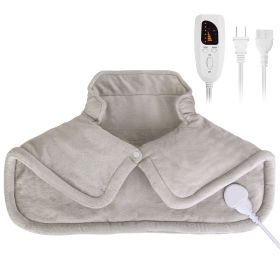 22.4x16.3in Large Weighted Heating Pad for Neck and Shoulders Electric Fast Heating Mat Neck Wrap Cushion Pain Relief  - Beige