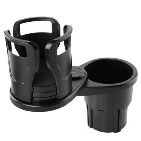 2 In 1 Car Cup Holder Extender Adapter 360¬∞ Rotating Dual Cup Mount Organizer Holder For Most 20 oz Up To 5.9in Coffee Bottle - Black