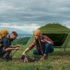 84.6*34.5*49.2in military green camping tent with tent storage bag and adjustable leg brackets with camp bed - As shown