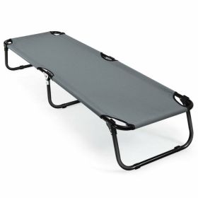 Outdoor Folding Camping Bed for Sleeping Hiking Travel - Gray