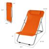 Portable Beach Chair Set of 2 with Headrest - Orange