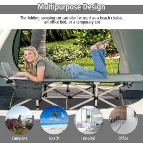 28.5 Inch Extra Wide Sleeping Cot for Adults with Carry Bag - Gray