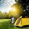 Medium Camping Chair Fishing Chair Folding Chair Black  white 36*23*41in - 1pc