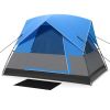3 Person Outdoor Camping Tent with Removable Floor Mat for Camping Hiking Traveling - Blue