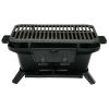 Heavy Duty Cast Iron Tabletop BBQ Grill Stove for Camping Picnic - Black