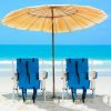 2PCS Portable High Strength Beach Chair with Adjustable Headrest Blue - Blue