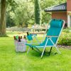 Folding Beach Chair Set of 2 for Adults, 4 Position Portable Backpack Foldable Camping Chair with Headrest Cup Holder and Wooden Armrests, Green - Gre