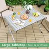 4-6 Person Portable Aluminum Camping Table with Carrying Bag - Gray