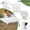 Portable Folding Fish Fillet Table with Knife Slots for Travel - White - Camping Supplies