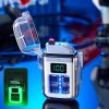 USB Rechargeable Waterproof Windproof Double Arc Lighter for Men and Women - Includes Cable; No Charger Required - Pink