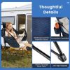 Hammock Camping Chair with Retractable Footrest and Carrying Bag - Navy