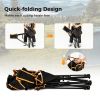 Folding Camping Lounge Chair with Footrest for Camping  - Black - Camping Chairs