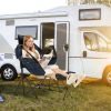 Hammock Camping Chair with Retractable Footrest and Carrying Bag - Navy