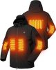 Heated Jacket for Men Soft Shell Heating Hood Jacket ANTARCTICA GEAR Winter Coat For Hunting Camping Climbing  - Black - 3XL