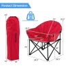 Folding Camping Moon Padded Chair with Carrying Bag - Red