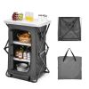 Folding Camping Storage Cabinet with 3 Shelves and Carry Bag - M