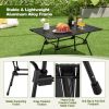 Folding Heavy-Duty Aluminum Camping Table with Carrying Bag - Black
