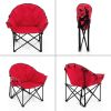 Folding Camping Moon Padded Chair with Carrying Bag - Red