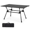 Folding Heavy-Duty Aluminum Camping Table with Carrying Bag - Black