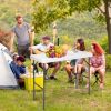 Folding Cleaning Sink Faucet Cutting Camping Table with Sprayer - White