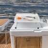 Portable Folding Fish Fillet Table with Knife Slots for Travel - White - Camping Supplies