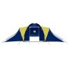Camping Tent Fabric 9 Persons Blue and Yellow - Multicolour