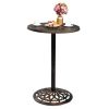 Outdoor Bistro Pub Table, Round Patio Bar Height Cocktail Table, Antique Bronze - as picture