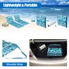 3 Pieces Beach Lounge Chair Mat Set 2 Adjustable Lounge Chairs with Table Stripe - Green