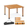 Folding Outdoor Camping Table with Carrying Bag for Picnics and Party - Natural
