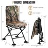 Swivel Folding Chair with Backrest and Padded Cushion - Camouflage