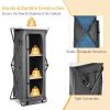 Folding Camping Storage Cabinet with 3 Shelves and Carry Bag - Gray