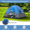3 Person Outdoor Camping Tent with Removable Floor Mat for Camping Hiking Traveling - Blue