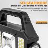 Portable Camping Fishing Multi-Modes Solar Powered USB Rechargeable Light - Black B - Flashlights