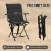 Foldable Swivel Patio Chair with Armrest and Mesh Back - Coffee