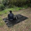 Multi-Usage Lightweight Hooded Rain Poncho Picnic Mat Blanket Sun Shelter - Black - Camping supplies