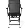 Foldable Swivel Patio Chair with Armrest and Mesh Back - Coffee