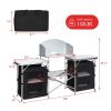 Folding Camping Table with Storage Organizer - Black