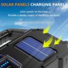 Portable Camping Fishing Multi-Modes Solar Powered USB Rechargeable Light - Black B - Flashlights