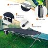 Extra Wide Folding Camping Bed with Carry Bag and Storage Bag - Blue