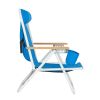 Portable High Strength Beach Chair with Adjustable Headrest Blue - Blue