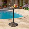 Outdoor Bistro Pub Table, Round Patio Bar Height Cocktail Table, Antique Bronze - as picture
