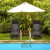 2 Pieces Folding Patio Rattan Zero Gravity Lounge Chair - Light Brown
